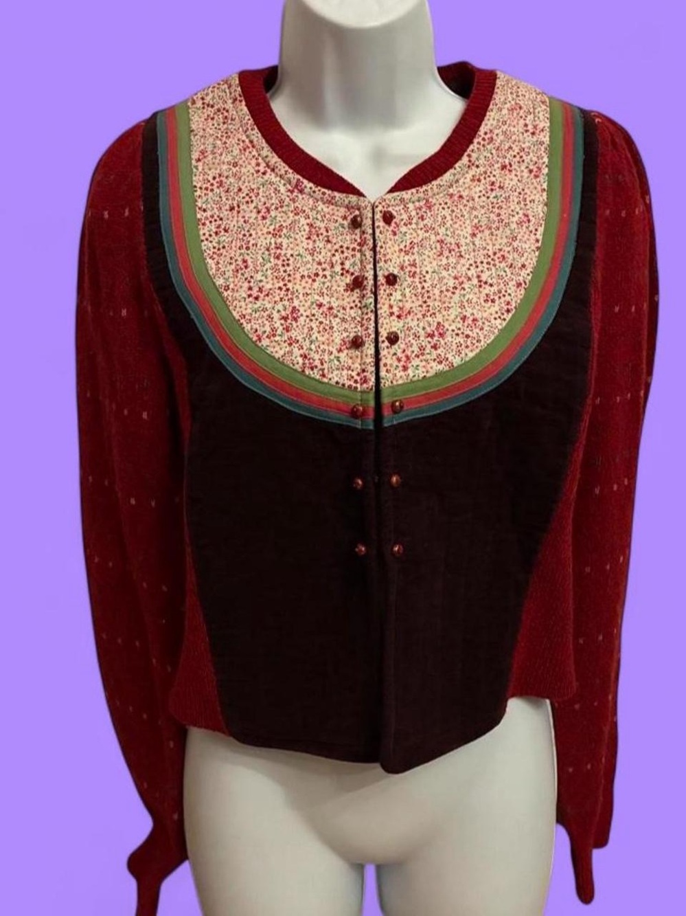 Anthropologie brand mixed-media cardigan. 2007